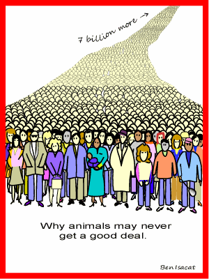 cartoon Isacat human population Big deal for other animals