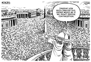 cartoon Pope Overpopulation