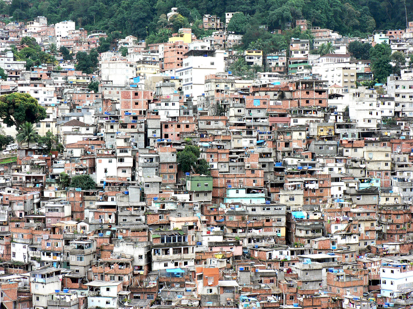 Overpopulated slum
