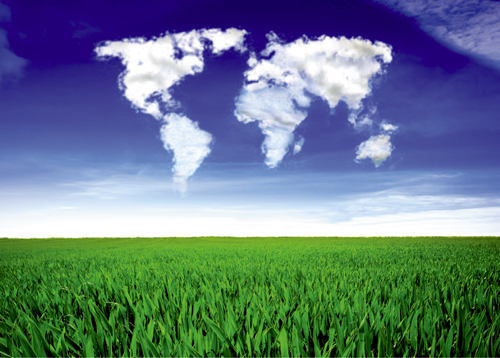 environment earth map in the clouds