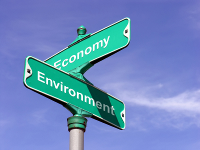 signposts environment versus economy